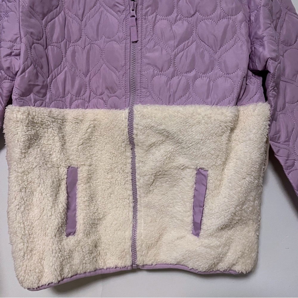 Wonder Nation • NWT Purple Quilted Hearts and Plush Coat - Picture 3 of 7